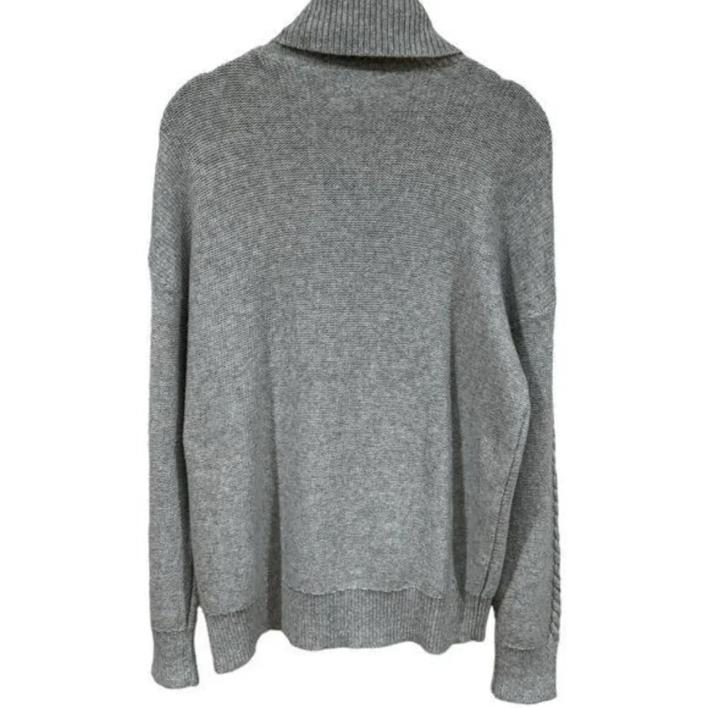 Halogen Wool Blend Turtle Neck Beaded Knit Sweater Holiday Cozy‎ Cabincore MP